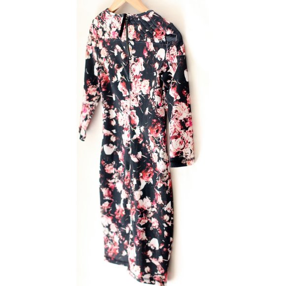 H&M ROSE FLORAL STRETCH BODYCON DRESS - Picture 6 of 6